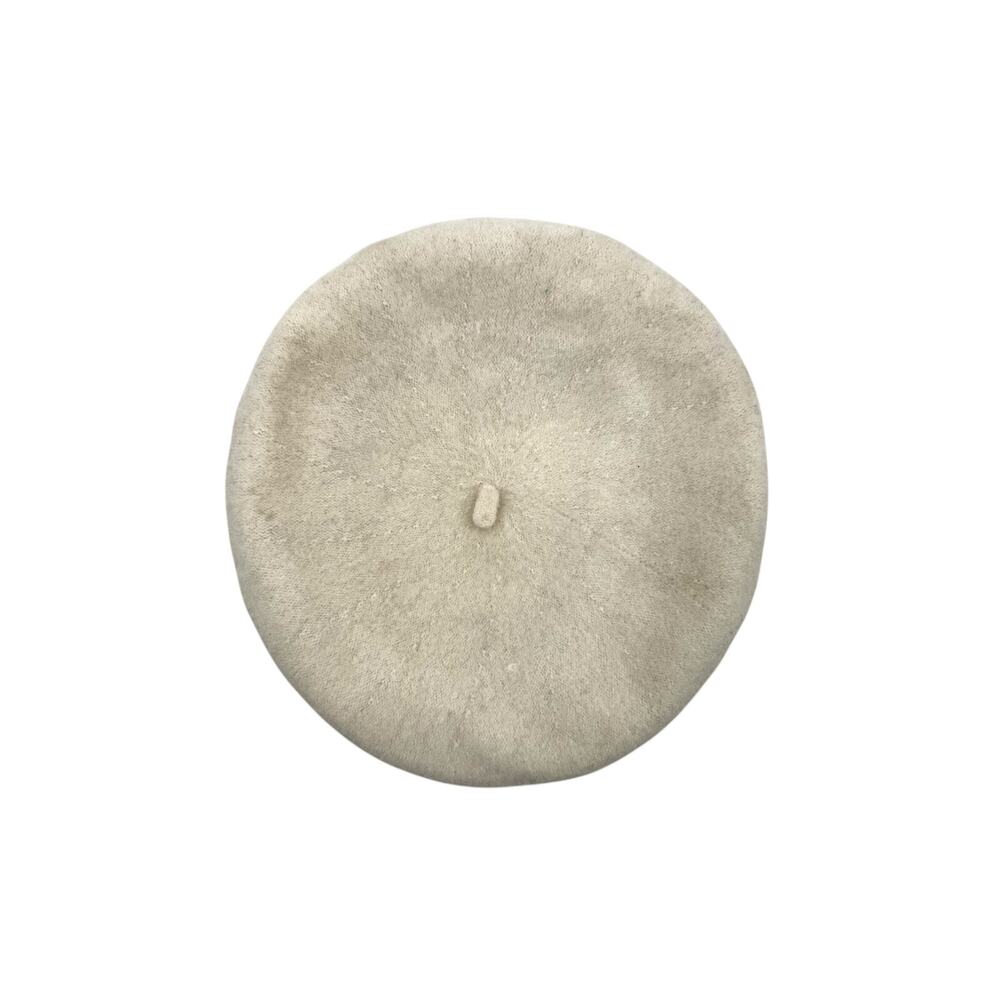 Cream Colored Wool Blend Classic Beret Hat by Anthropologie OSFM